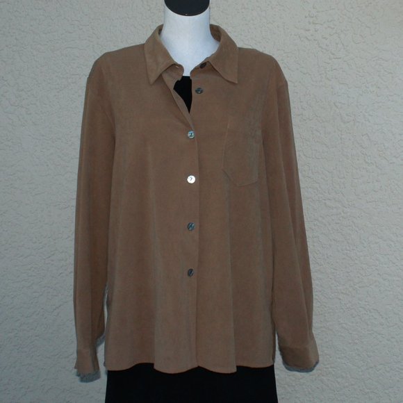 K.C. Studio Faux Suede Shirt Jacket - Picture 1 of 3